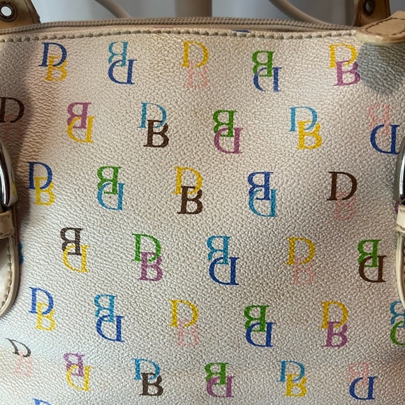 Dooney & Bourke Cream Shoulder Bag with Leather Trim - Picture 5 of 16